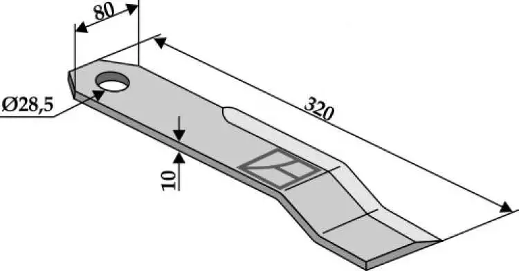 Mulchmesser 320x80mm - links